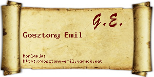 Gosztony Emil névjegykártya